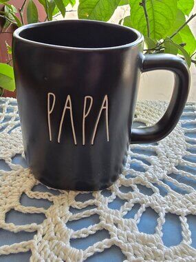 Rae Dunn PAPA Artesian Collection Coffee Cup Cream Color 16+ Oz by Magenta